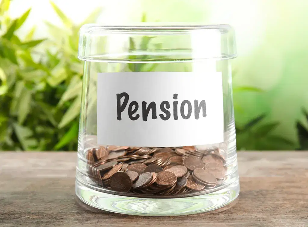 Pension money in a jar